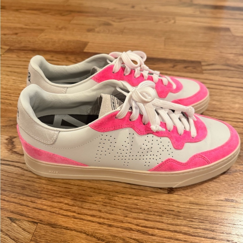 P448 Women's White and Pink Sneakers